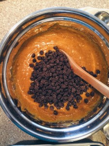 Kabocha Olive Oil Chocolate Loaf Batter