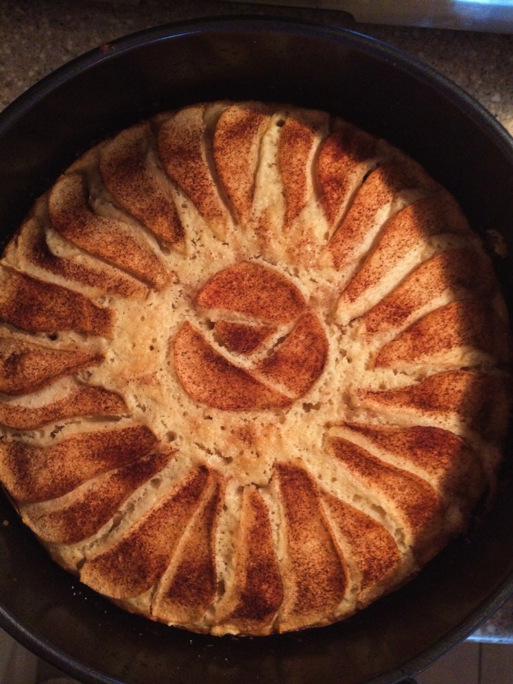 Vanilla Pear Bourbon Tea Cake baked