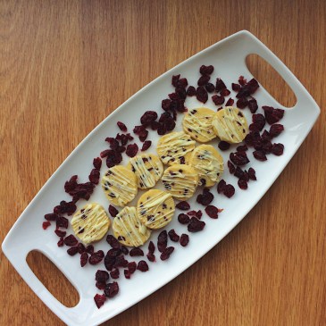 Cranberry Orange Shortbread with White Chocolate Drizzle