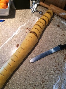 Pumpkin Spice Cinnamon Roll sliced